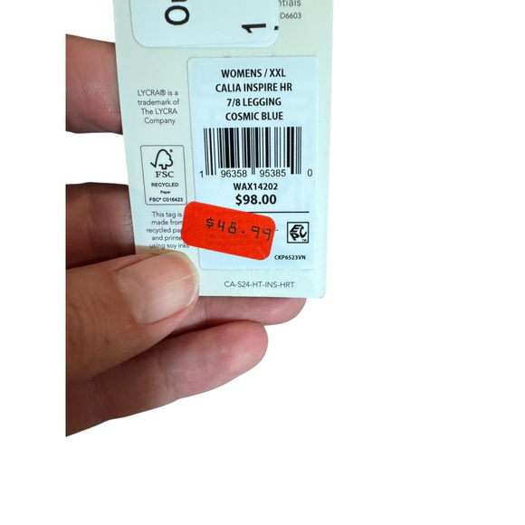 Women CALIA Inspire Leggings Size 1X Cosmic Blue High-Rise 7/8 - Picture 5 of 7